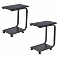 thumbnail image 1 of Gymax Set of 2 Coffee Sofa Side End Table Snack Stand Rolling Over Bed Laptop PC Desk, 1 of 10