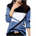 thumbnail image 1 of Blouse à Manches Longues pour Femmes Mode Décontractée Col Rond Couture Contraste Couleur T-Shirt Blouse à Manches Longues Blouse, 1 of 9