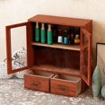 thumbnail image 4 of Wooden Jewelry Box, Wooden Desktop Storage Cabinet Double Drawers  For Office, 4 of 8