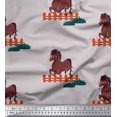 thumbnail image 1 of Soimoi Poly Georgette Fabric Horse Kids Print Sewing Fabric Yard 42 Inch Wide, 1 of 3