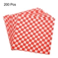 thumbnail image 3 of Uxcell 200Pcs Square Checkered Pattern Wax Paper Sheets 7" x 7" Red, 3 of 7