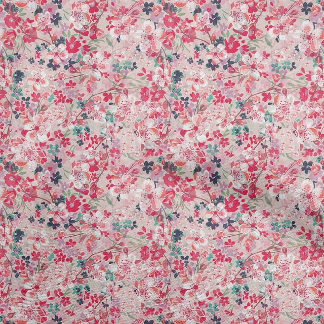 oneOone Cotton Poplin Pink Fabric Floral Sewing Craft Projects Fabric Prints By Yard 56 Inch Wide