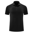 thumbnail image 1 of Styesk T-Shirts pour Homme Mode Décontractée Sport Absorption de la Sueur Couleur Unie Manches Courtes Col Rabattu Chemisier Chemise, 1 of 3