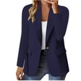 thumbnail image 1 of Grrvtrz Womens One Button Blazer Lightweight Office Work Suit Jacket Stretch Lapel Collar Long Sleeve Jacket with Pockets, 1 of 6