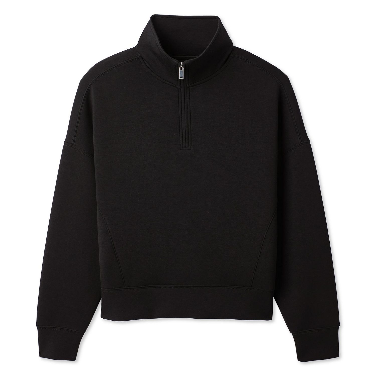 Chandail en tricot scuba avec fermeture éclair 1/4 George pour femmes