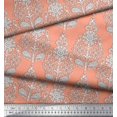 thumbnail image 2 of Soimoi Rayon Crepe Fabric Leaves & Floral Block Decor Fabric Printed Yard 46 Inch Wide, 2 of 3