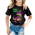 thumbnail image 1 of LUOGENLI T-Shirt pour Filles T-Shirt Décontracté Imprimé à Col Rond à Manches Courtes T-Shirt Chemise Décontractée Maxi Hauts avec Slit Boho Noir 3-4 Ans, 1 of 5