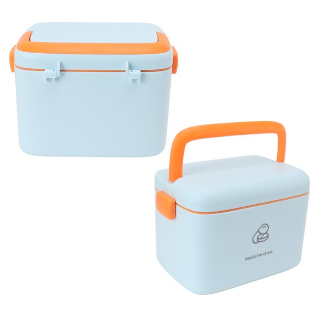 Boîte de Rangement pour Médicaments, Boîte de Rangement en Plastique Grande Capacité Robuste en Plastique Transparent Boîte de Rangement Polyvalente avec Plateau Amovible pour Voyage, Camping, Randonnée