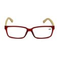 thumbnail image 4 of Vision World Genuine Bamboo Rectangular Reading Glasses Men Women Readers (Maroon, 2 x), 4 of 4