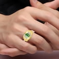 thumbnail image 3 of RYLOS 14K Yellow Gold Ring 8X6MM Oval Gemstone & Diamond Unisex Rings Emerald May Birthstone Ring Size 11, 3 of 7