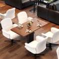 thumbnail image 3 of Homy Casa 1-Piece 24'' Swivel Accent Chair, Beige Upholstered Adjustable Armchair for Bedroom, Office, Reading Room, 3 of 9