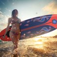 thumbnail image 3 of Gymax 6ft Surfing Body Board  w/ 3 Removable Fins Safety Leash Red, 3 of 10
