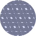 thumbnail image 1 of Ahgly Company Tapis Rond Lavable en Machine Intérieur Transitionnel Bleu Minuit, 8 Pieds Rond, 1 of 7