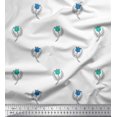 thumbnail image 1 of Soimoi Polyester Crepe Fabric Leaves & Floral Block Printed Fabric 1 Yard 42 Inch Wide, 1 of 3