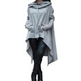 thumbnail image 1 of Innerwin Sweatshirt Long Sleeve Ladies Hoodies Autumn Solid Color Leisure Pullover Light Grey XXL, 1 of 4