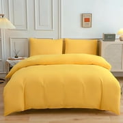 Suncoda Piece Set of Washed Cotton, Ins Full Solid Color Washed Piece Set Seasons Bedsheet and Duvet Cover 1.8M Bedsheet Set Four Piece Duvet Cover 180 220cm 1 Beds