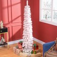 thumbnail image 2 of HOMCOM 6' Artificial Christmas Tree with Realistic Branches Pink, 2 of 10