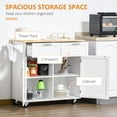 thumbnail image 4 of HOMCOM Rolling Kitchen Island with Storage Cabinet, Drawers, Towel Rack, 4 of 10