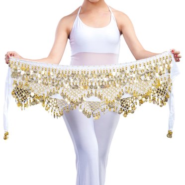 LYMAYTER Women Belly Chain Velvet Belly Dance Waist Chain - Coin, Lightweight