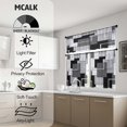 thumbnail image 5 of Grey Kitchen Sheer Curtain Tiers and Valances Set of 3PC - Artistic and Fashionable Decor for White Abstract Kitchen Windows, 5 of 5