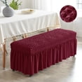thumbnail image 4 of Long Bench Cover Stretch Seat Case Protector Removable Piano Bench Cushion Cover for Hotel, Kitchen, Bedroom, Living Room, Decor Red, 4 of 8
