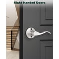 thumbnail image 2 of Satin Nickel Door Handle Interior Brushed Nickel Passage Door Lever for Hall and Closet Keyless Door Lock Set Reversible for Left Right Sided Doors Leverset Handleset, 2 of 6