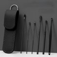 thumbnail image 2 of Ear Wax Removal, Ear Cleaner, Ear Pick, Ear Cleaning Kit, Ear Curette, Stainless Steel Ear Pick Set, Professional Ear Wax Remover With Portable PU Bag 6Pcs, 2 of 5