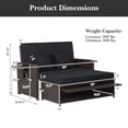 thumbnail image 3 of Costway Causeuse de Patio en Rotin Ensemble Lit de Jour Salon Ottomane de Rangement Tables d'Appoint Ajustable Noir, 3 of 10