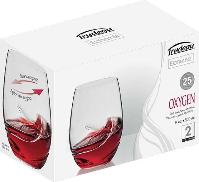 Trudeau Verres à vin sans pied Oxygen 503 ml, boîte de 2