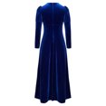thumbnail image 4 of YONGHS Robe Princesse Médiévale Renaissance pour Filles Enfants Robe Romaine Ancienne Toga Manches Longues Velours Rétro Bleu Royal 14, 4 of 7