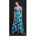 thumbnail image 4 of Bimba Robe Maxi Imprimée Teinture sur Nœuds pour Femmes, Bretelles Spaghetti, Tenue de Plage - Petite, 4 of 5