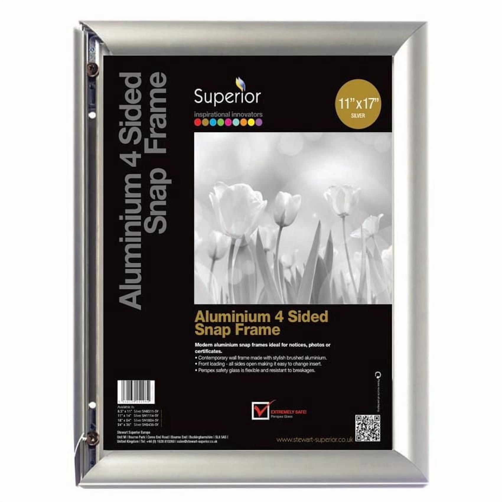 SECO Snap Affiche Cadre Cas, 11 x 14 pouces, Argent