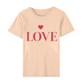 thumbnail image 4 of Diufon Hauts de la Saint-Valentin pour Femmes Décontracté Tendance Manches Courtes Col Rond Chemise Mignonne Imprimée Graphique Chandail Blouse, 4 of 5