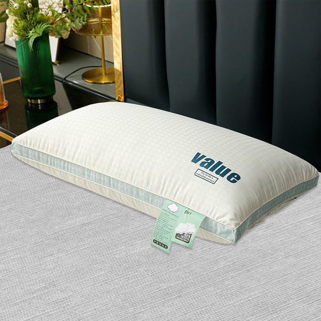Yhmxh Pillows-Throw Pillows Thick Pillow SPA Neck Protection Pillow Knitted Cottons Class Pillow Core Breathable Adult Household College Student Soft Pillows core