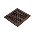 thumbnail image 3 of Grille d'Aération de Plancher en Fonte 8′′ x 8′′ avec Registre d'Humidité / Registre de Plancher Décoratif CVC Robuste / Grille d'Aération Motif Champignon Tudor / Revêtement en Poudre, Repeignable, Couvercle de Conduit à Insertion Marchable (VR-100), 3 of 10