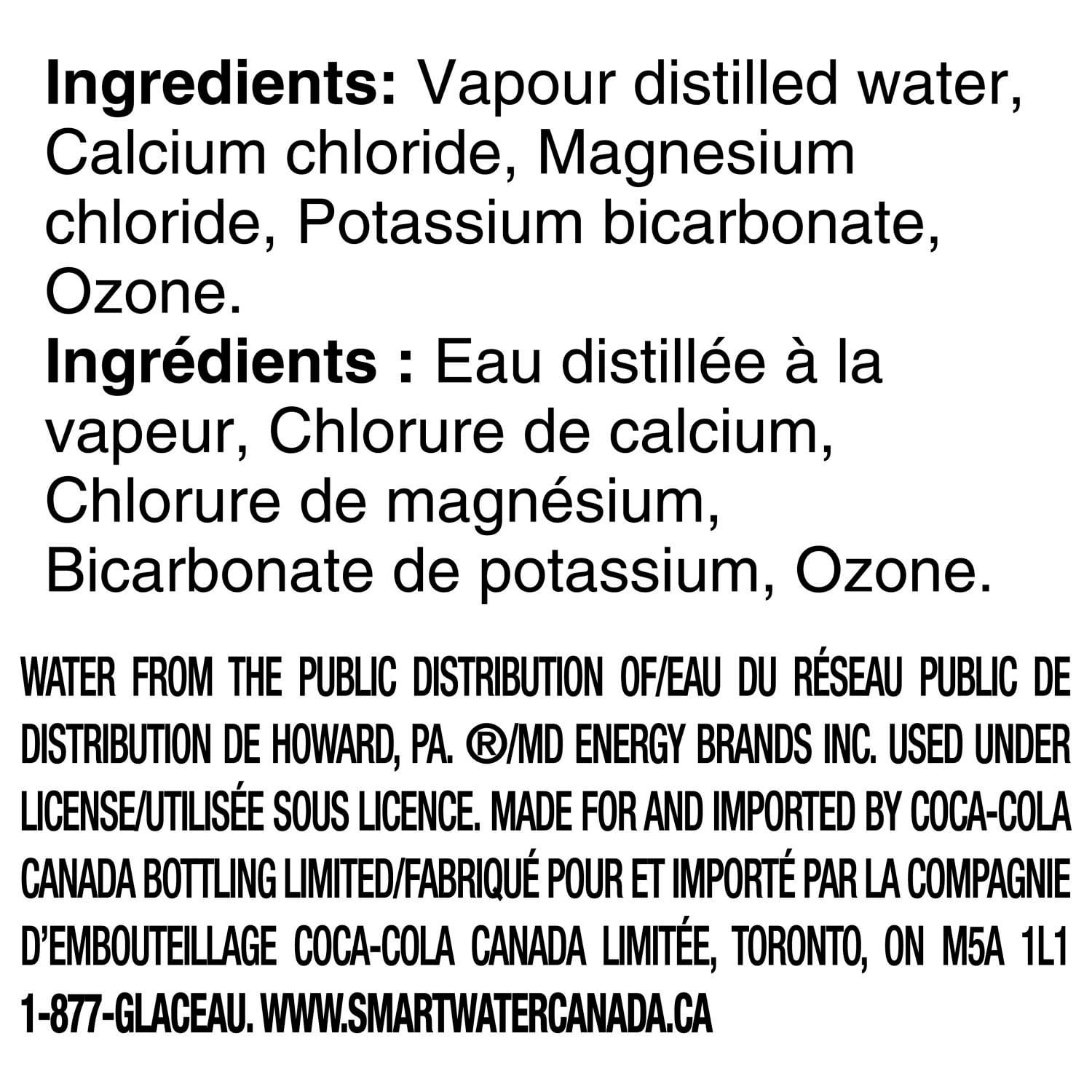 Glaceau Smartwater Alcaline Bouteille, 1 Liter
