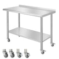 thumbnail image 1 of BeesClover Stainless Steel Table for Prep & Work with Backsplash, Kitchen Heavy Duty Table with Adjustable Under Shelf and Foot for Restaurant, Home and Hotel, 1 of 7