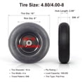 thumbnail image 2 of Hi-Run 16" Ribbed Flat-Free 4.80/4.00-8 Wheelbarrow Tire Wheel Assembly with 5/8" Bushing Pre-Mounted, 2 of 5