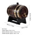thumbnail image 4 of Baril de Brandy Rayé Noir, Baril de Vin en Chêne 3L, Boissons Durables pour Vin Rouge, 4 of 7
