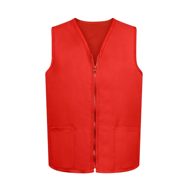 TOPTIE Adult Volunteer Work Vest Event Supermarket Apron Vests - Red
