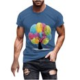 thumbnail image 2 of Qertyioot Hommes Imprimer Manches Courtes Col Rond T-shirt Casual Mode Manches Courtes Été Économies, 2 of 5