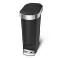 thumbnail image 1 of Simplehuman Kitchen Trash Can, 40 Liter / 10.6 Gallon Slim Step Garbage Bin with Liner Rim, Black Plastic, 1 of 6