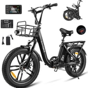 SAMEBIKE C05PRO Foldable Electric Bike for Adults,500W Mountain Ebike,36V 13AH Removable Battery 20"Fat Tire,Urban Step-Through Commuter Bike with Fork Suspension UL2849