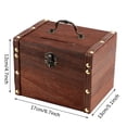 thumbnail image 3 of Large Wooden P Iggy Bank Safe Money Box With Lock Wood Carving Handmade, 3 of 8