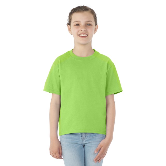 Jerzees Youth DRI-POWER Active Short Sleeve Crew T-Shirt, M, Neon Green