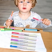 Tyidzon Fluorescent Notebook Pen Color Double Headed Rough Scratch Key Set Light Pen Color Pen Candy Color 3ml