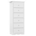thumbnail image 1 of Gymax 6 Drawer Dresser Tall Wooden Chest of Drawers w/ Metal Drawer Guide Rails White, 1 of 7