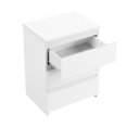 thumbnail image 3 of Yaheetech Modern 3-Drawer Wooden Vertical End Table for Bedroom and Living Room, White, 3 of 7