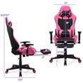 thumbnail image 2 of Costway Chaise de Jeu de Massage Inclinable de Course pour Bureau et Ordinateur avec Repose-Pieds Rose, 2 of 10