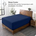 thumbnail image 3 of Bare Home Fitted Sheet - 22" Extra Deep Pocket - Premium 1800 Collection - California King, Dark Blue, 3 of 7